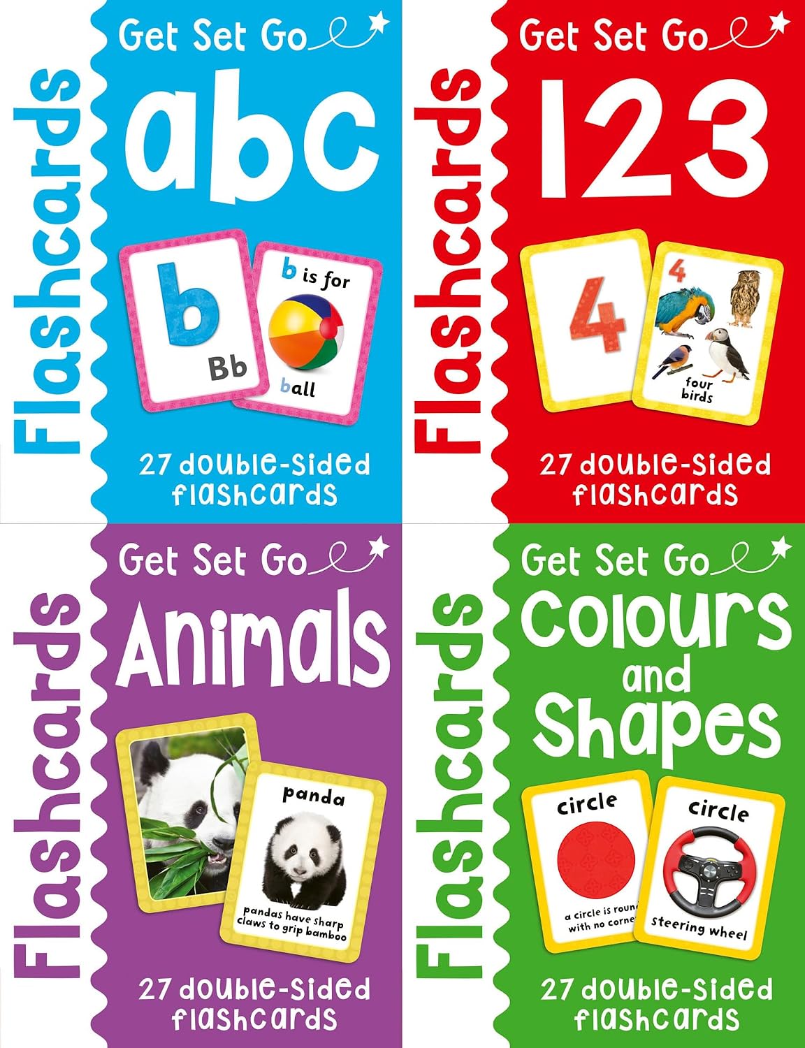 Flashcards Tray: Four Sets of 27 Double-Sided Flashcards (Get Set Go) - Ages 3+ - Cards Miles Kelly Publishing Ltd
