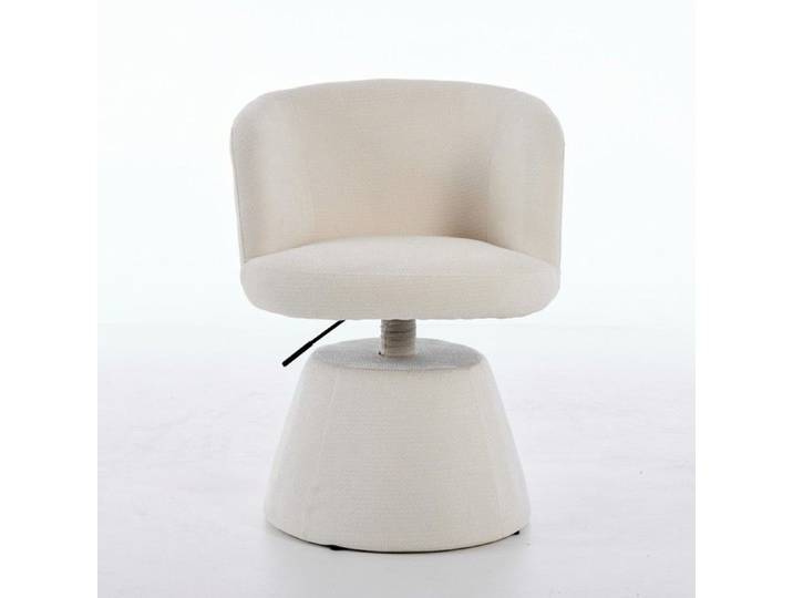 Tabouret bar pivotant 360° réglable hauteur chenille beige chaise ronde ergonomique cuisine coiffeuse 60x57.5x76.5-92.5cm