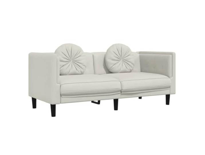 RJPLMFV 2-Sitzer-Sofa, Velours, cremefarben, mit Kissen Bequeme Polsterung, robuste Füße, modernes Design, maximale Belastung 110 kg pro Sitz