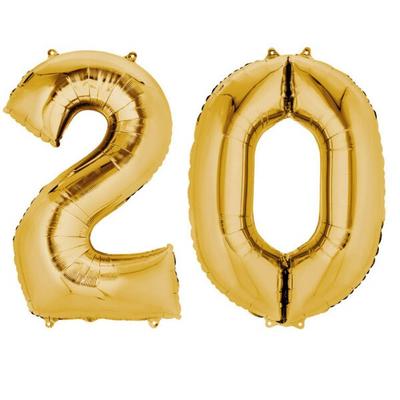 Folienballon gold Zahl 20