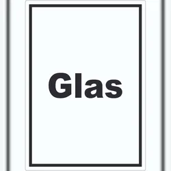 HB-Druck Glas Mülltrennung Aufkleber mit Text A0 (841x1189mm)