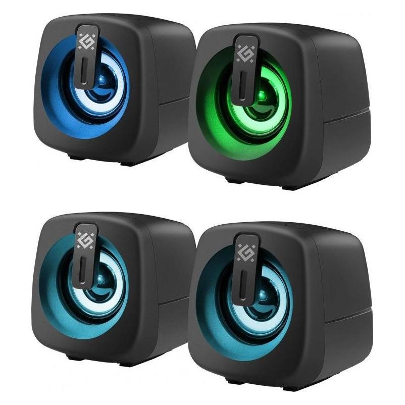 Defender GŁOŚNIKI PC J1 2.0 6W LED USB CZARNE 65961 (65961)