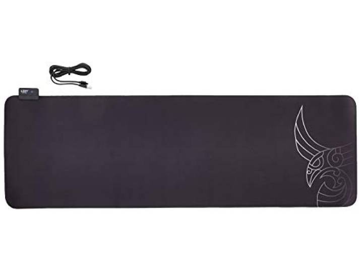 L33T Gaming E-Sports Gaming muismat LED-verlichting incl. 10 RGB div. lichtmodi, Muismat Thor's Armory Gamer Deskmat Maat XXL, snel oppervlak, antislip, allround gaming muismat