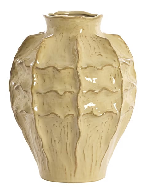 Light & Living Vaas Loseto Keramiek, Lichtbruin, Rond, Hoogte: 35 cm