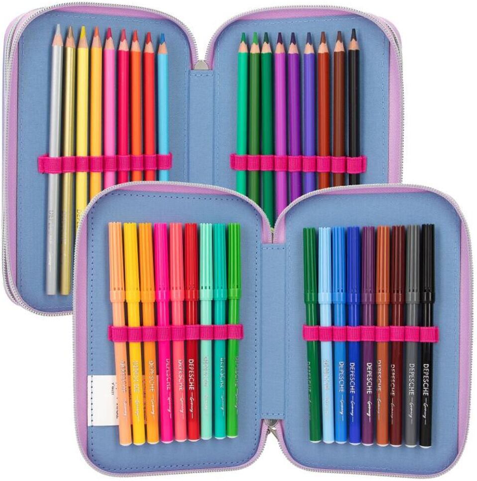 Buntstift DEPESCHE "Federtasche TOPModel 20 x 13 x 7 cm bunt", Kinder, bunt, Kunststoff, Stifte Buntstift