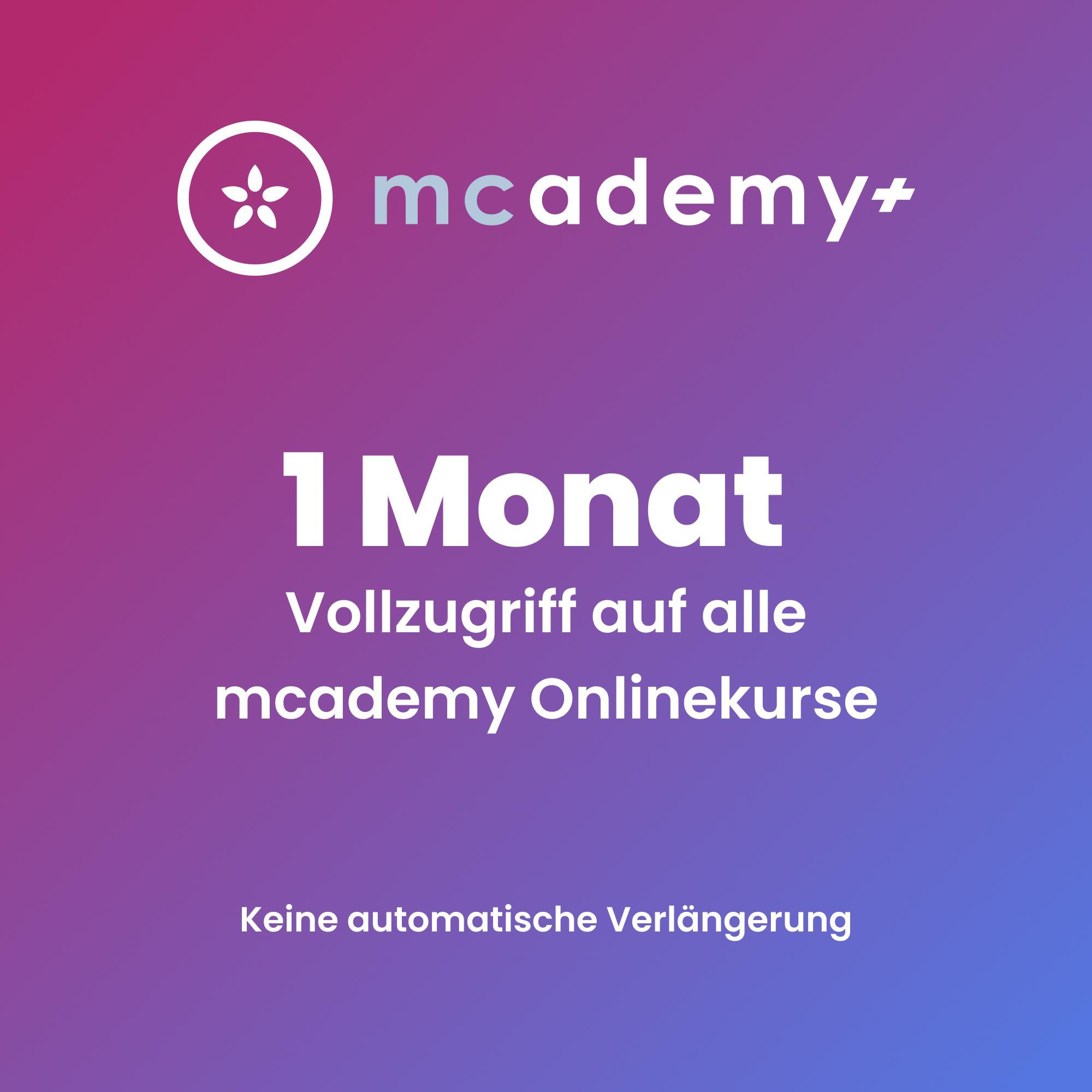 mcademy+ | 1 Monat | Vollzugriff auf alle Onlinekurse