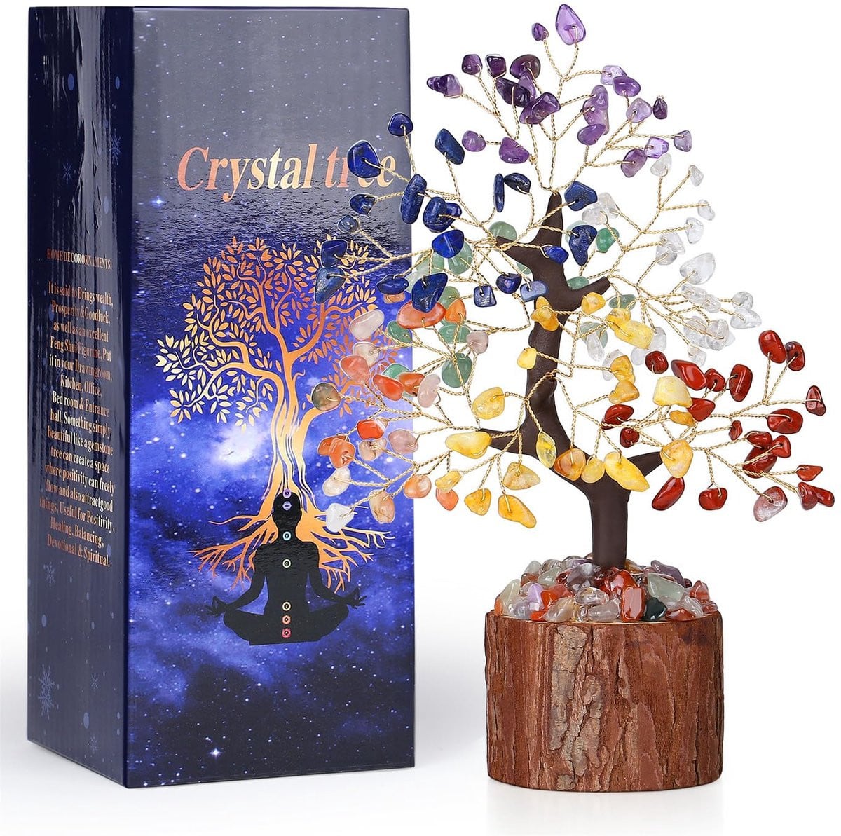 Chakra Edelsteenboom met Edelsteenkristallen - Geldboom voor op tafel
