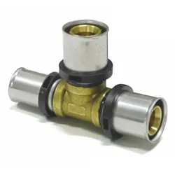 Sanpro THPRESS Pressfitting T-Stück Abgänge reduziert, Größe 32x3 - Abgang 26x3 - 26x3