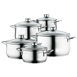 WMF Diadem Plus Topf-Set 5teilig (733556040), Edelstahl, Pfannenset + Topfset, Silber