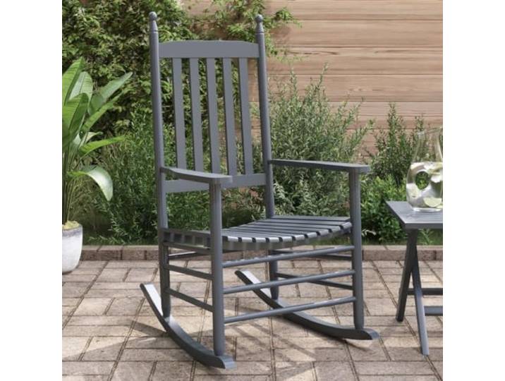 KGTKGTYER Schaukelstühle 2 STK. Pappelholz Sitzmöbel Grau Garten-Möbel Gebogenes Design, Ergonomische Rückenlehne, Innen- und Außenbereich