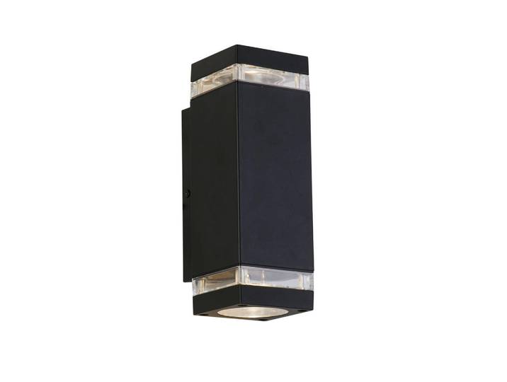 Aussenwandleuchte Houston, Schwarz, Metall, Kunststoff, 11x23x8 cm, Europäischer Sicherheitsstandard, Lampen & Leuchten, Außenbeleuchtung, Außenleuchten