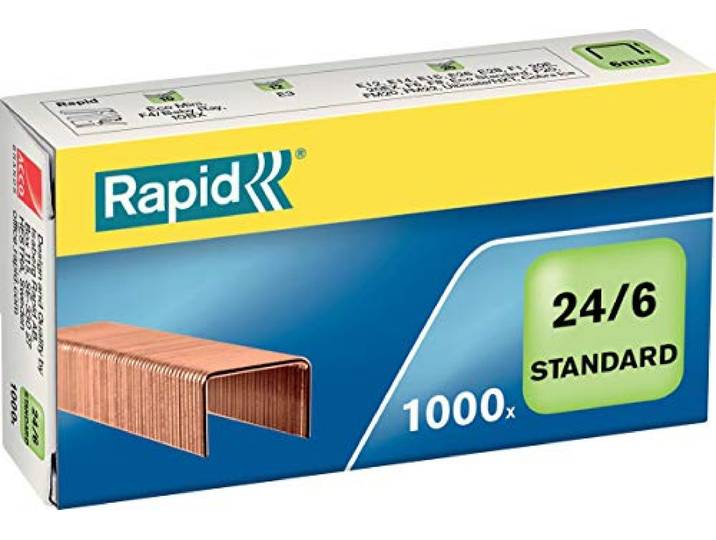 Rapid 24855700 cobreadas nietjes, 24/6, Pack van 20