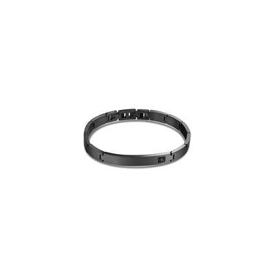 Gliederarmband CALVIN KLEIN "ARCHITECTURAL ID", schwarz, Armbänder, Herren, 20cm, Edelstahl, Gliederarmband, Emaille