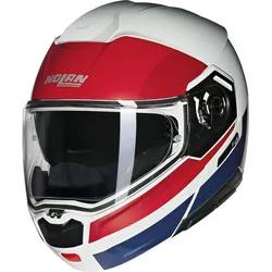Nolan N90-3 Roboto 345, Klapphelm - Weiß/Rot/Dunkelblau - M