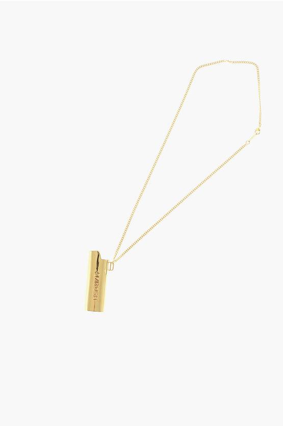 Halskette aus Metall mit goldenem Effekt und Feuerzeuggehäuse-Anhänger in Gold