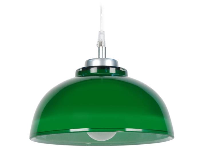 Suspension métal aluminium abat-jour verre vert