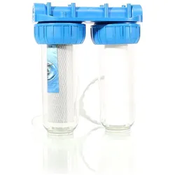 Naturewater NW-BR10B3 Doppelfilter Wasserfilter 26,16mm 3/4" Sediment Aktivkohle, Wasserfilter, Blau