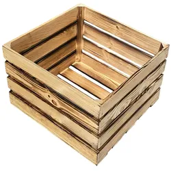 Natura Punto, Aufbewahrungsbox, Aufbewahrungskiste Holz, geflammt (40 x 30 x 40 cm)