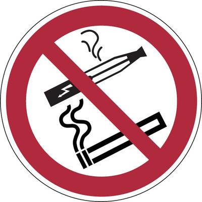 Verbotsschild, Rauchen und E-Zigarette verboten - praxisbewährt - 100 mm Folie selbstklebend