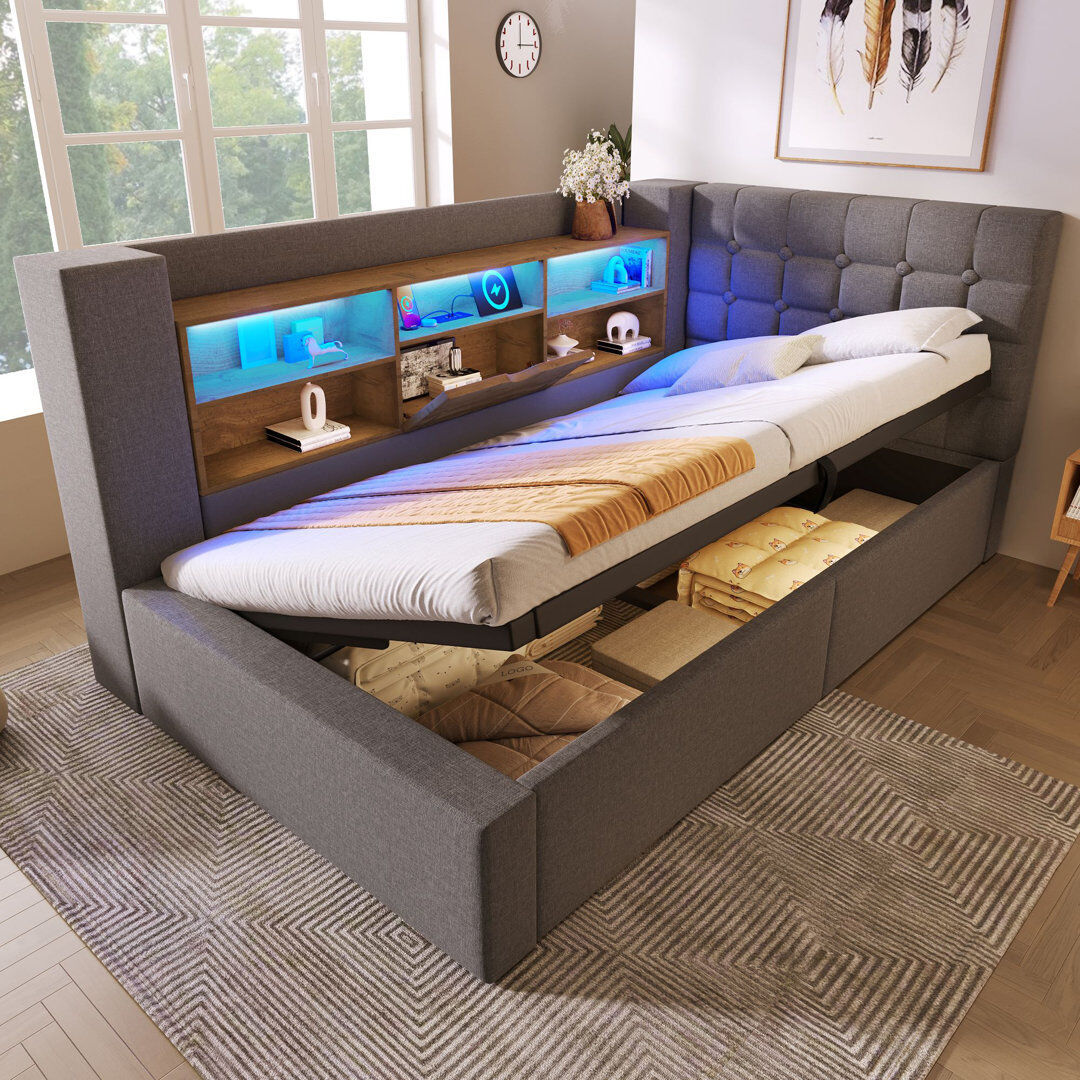 Metro Daybed Gray 86cm H X 108cm W X 203cm L