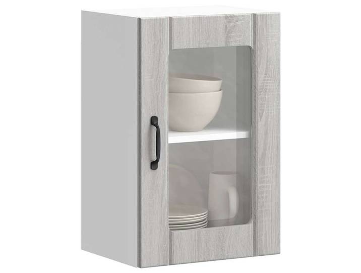vidaXL Hängeschrank vidaXL Küchen-Hängeschrank mit Glastür Lucca Grau Sonoma
