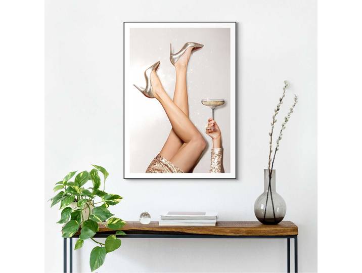 Bild mit Rahmen REINDERS Celebrate Good Times , gold (farbe bild(er): gold), B:50cm H:70cm T:1,6cm, Holzwerkstoff, Bilder, Bild mit Rahmen
