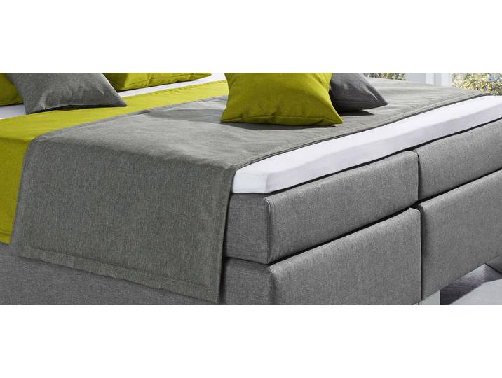 Tagesdecke HAPO Plaid , grau, B:240cm L:70cm, Polyester, Tagesdecken, Tagesdecke, beidseitig Stoff mit Vliesswatte versteppt