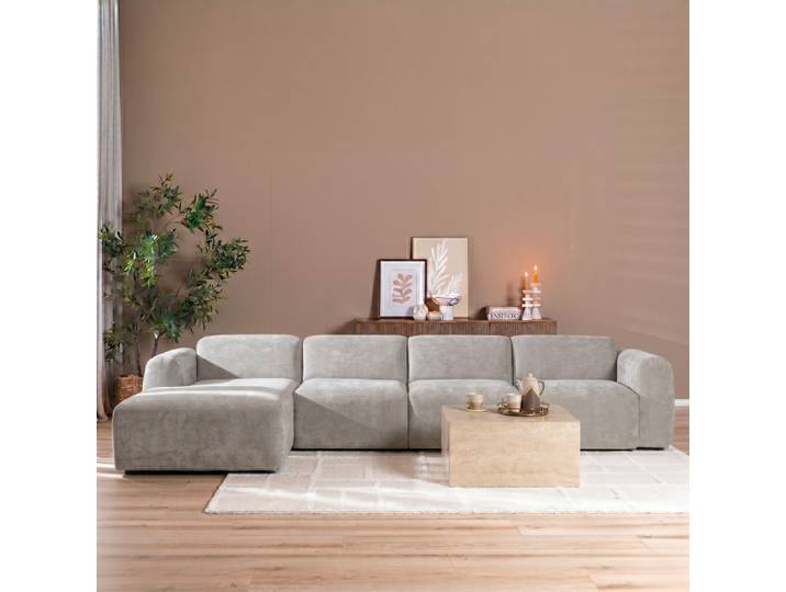 Bronx71 Ecksofa Maine XL Stoff taupe links