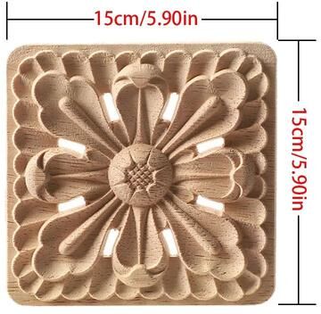 Uplift Picks European Style Wood Corner Applique Floral Carved Furniture Trim 05