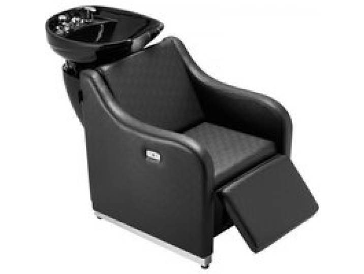 VEVOR Chaise de lavage pour shampoing, station de lavage cheveux contre-courant avec large repose-pieds électrique bol céramique pour salon de barbier, équipement de coiffure, massage, spa de beauté
