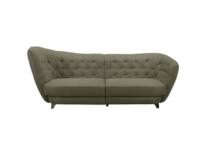 Big Sofa mit echtem Rücken Retro B: 256 cm Grün