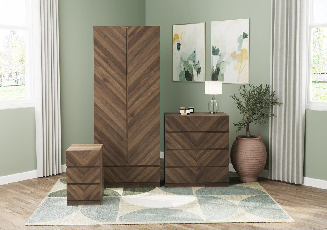 Alpen Home Kascha 3 Piece Bedroom Set Walnut