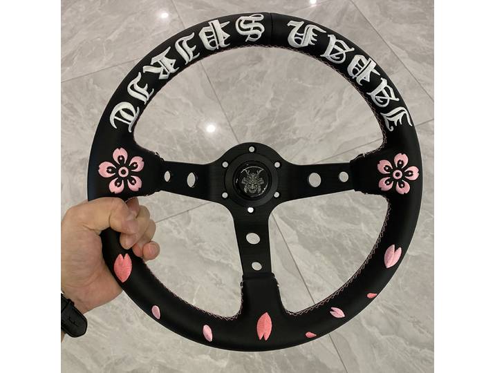 Volant de course JDM Sakura 90 mm à déport profond de 12,6 pouces, design exclusif TIYPEOR