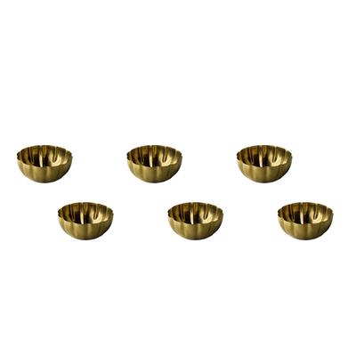Stylepoint - 6x Schale ELM3201G - 10x5,5cm 300ml (flower vintage gold) - Vintage Edelstahl