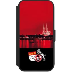 Nivocase Klapphülle für Apple iPhone 8 Handyhülle aus Kunst Leder NIVOflip schwarz 1. FC Köln Offizielles (Apple iPhone 8), Smartphone Hülle, Schwarz