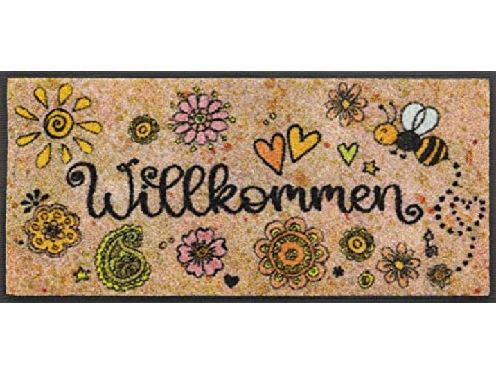 Wash+Dry Tapis de Sol\, Bring Glück 35x75cm\, intérieur et extérieur\, Lavable