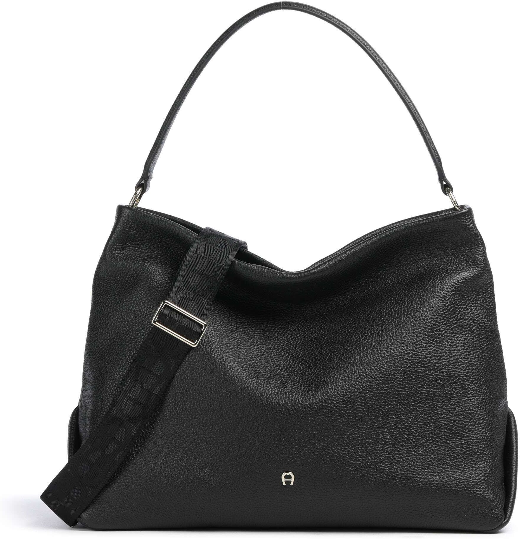 Aigner Paola M Beuteltasche aus Leder, schwarz