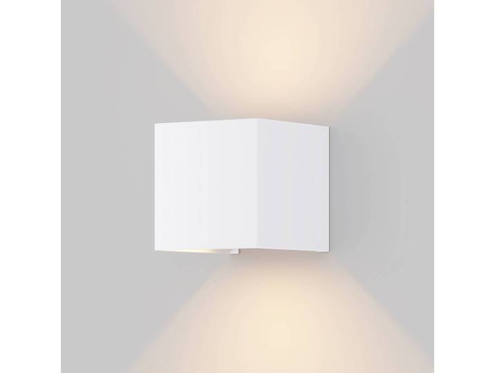 Maytoni LED Aussenwandleuchte Fulton, weiß / opal, Metall, Modern, LED Wandleuchte außen