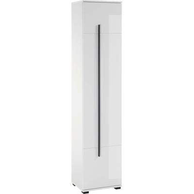 Hochschrank HOME AFFAIRE "Cantara, Badschrank in Hochglanz Weiß, Hochschrank im modernen Design", weiß (weiß, weiß hochglanz), B:45cm H:200cm T:35cm, FSC-zertifizierter Holzwerkstoff, MDF, Schränke, Hochschrank, mit schwarzen Griffen, ausreichend...