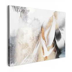 LEINWANDBILD Luxus - Abstrakt - Gold - Weiß Wandbild 40x30 cm