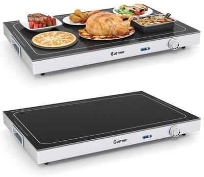 1/2/3/4 PCS Electric Warming Tray w/Tempered Glass Top for Buffets
