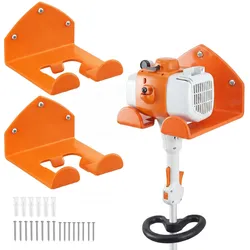 VEVOR 2 Stk. Gerätehalter Werkzeughalter 41kg Tragkraft 15x15x10cm Orange, Zur Wandmontage, Kohlenstoffstahlkonstruktion, Mit Schrauben & Dübeln, Elektrowerkzeug Aufhänger für Garage Werkstatt Lager