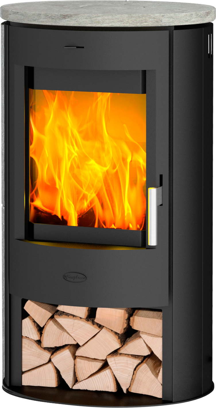 Kaminofen Fireplace Zaria Top Speckstein 6 ,6 kW mit Holzfach