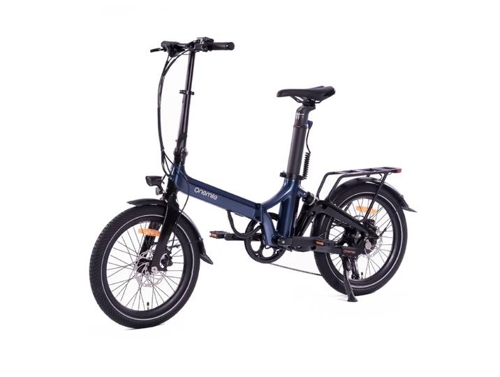 Onemile Nomad Vélo électrique pliant, 250 W, Shimano 9 vitesses, capteur de couple, 10 Ah, bleu