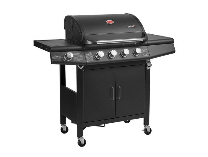 Taino Gasgrill RED 4+1, Schwarz, Metall, 135x114x54 cm, Grills, Gasgriller