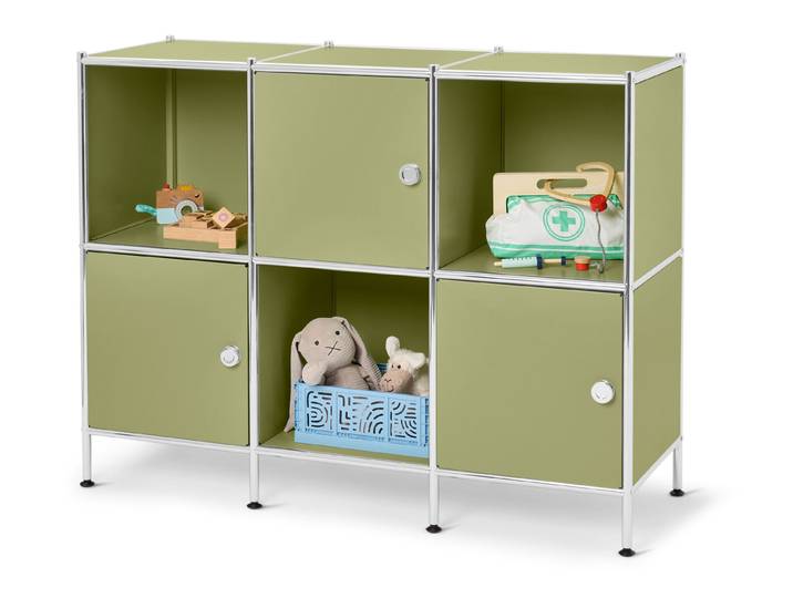 Tchibo - Sideboard Metall »Cn3 Kids« mit 3 Türen - 116x40x89,5cm - chrom -