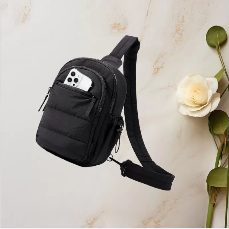 INF Leichte Multi-Pocket Reise Sport Wander Umhängetasche Schwarz