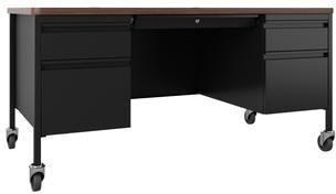 "Hirsh Mobile Teacher's Desk 30"" x 60"" Double File Pedestal"