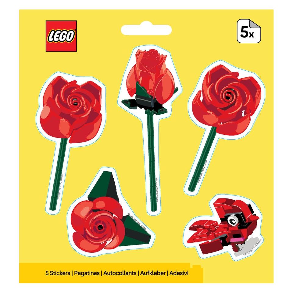 Joy Toy LEGO Aufkleber Set Rose 16x17cm (5 Sticker) (53843)