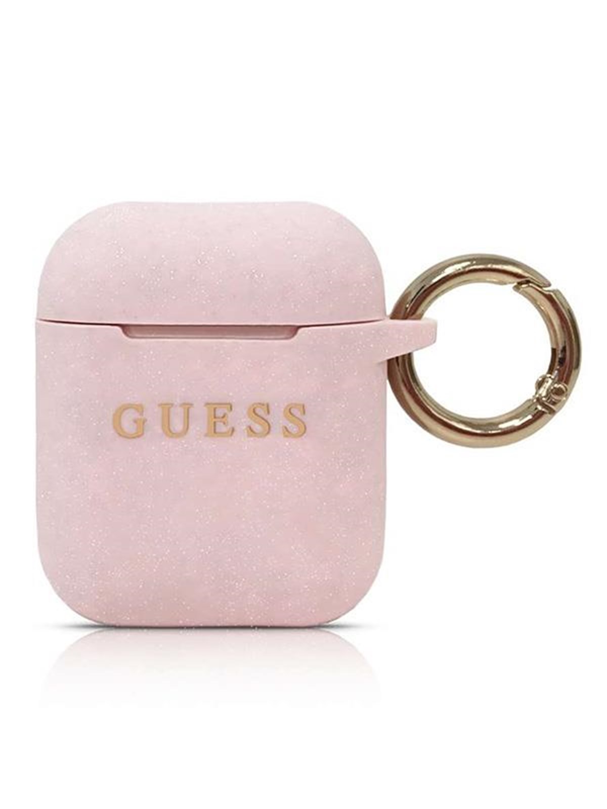 GUESS GUACCSILGLLP AirPods cover light pink / pink Silicone Glitter